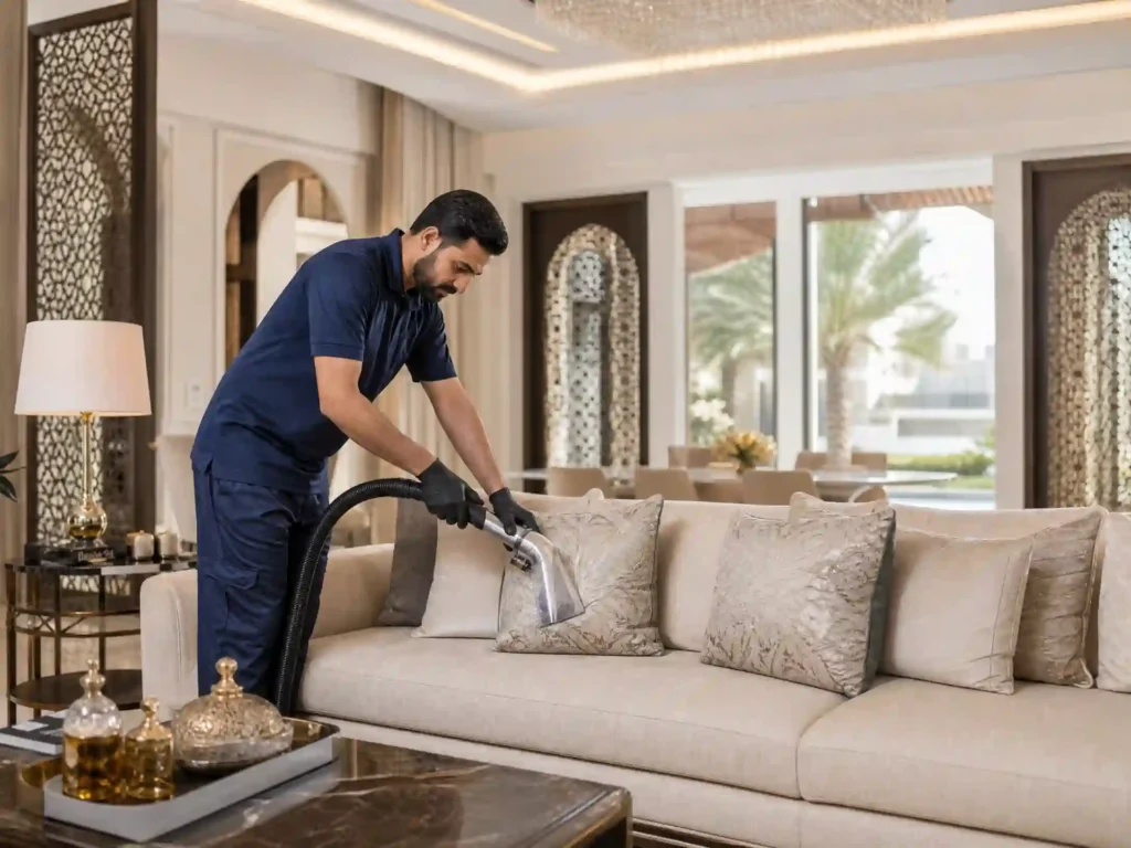 تنظيف كنب ومجالس في القصور والفلل داخل الإمارات بواسطة فريق متخصص